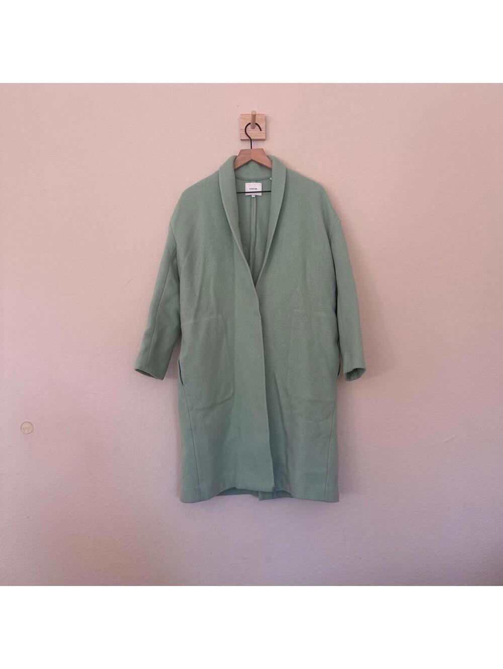 Vince Single Button Coat Women's XS Teal Wool